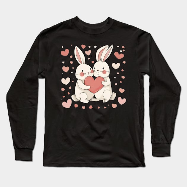 Sweet Bunny, Heart Long Sleeve T-Shirt by Erianna Bee